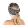image:imageFunky Junque Ponytail Headwrap Ear Warmer Winter Fall Womens Running Headband  Violet4 Tone Mix  Grey  Black  Beige  Lt French Beige