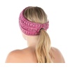 image:imageFunky Junque Ponytail Headwrap Ear Warmer Winter Fall Womens Running Headband  Violet4 Tone Mix  Light Pink  Fuchsia  Ivory  Burgundy