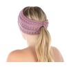 image:imageFunky Junque Ponytail Headwrap Ear Warmer Winter Fall Womens Running Headband  Violet4 Tone Mix  Pink  Violet  Denim  Orange