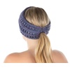 image:imageFunky Junque Ponytail Headwrap Ear Warmer Winter Fall Womens Running Headband  Violet4 Tone Mix  Purple  Navy  Dark Denim  Beige