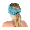 image:imageFunky Junque Ponytail Headwrap Ear Warmer Winter Fall Womens Running Headband  Violet4 Tone Mix  Turquoise  Grey  Blue  Ivory