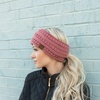 image:imageFunky Junque Ponytail Headwrap Ear Warmer Winter Fall Womens Running Headband  VioletPink Azalea