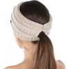 image:imageFunky Junque Womens Ponytail Headband  Soft Knit Winter Ear Warmer for Women Cable Knit Fleece Lined Head Wrap for Cold Weather  IvoryBeige
