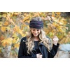 image:imageFunky Junque Womens Ponytail Headband  Soft Knit Winter Ear Warmer for Women Cable Knit Fleece Lined Head Wrap for Cold Weather  IvoryBlack  Purple  Orange  Teal  4 Tone Mix