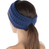 image:imageFunky Junque Womens Ponytail Headband  Soft Knit Winter Ear Warmer for Women Cable Knit Fleece Lined Head Wrap for Cold Weather  IvoryDark Denim