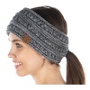image:imageFunky Junque Womens Ponytail Headband  Soft Knit Winter Ear Warmer for Women Cable Knit Fleece Lined Head Wrap for Cold Weather  IvoryGrey  Black  Beige  French Beige  4 Tone Mix