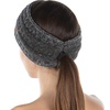 image:imageFunky Junque Womens Ponytail Headband  Soft Knit Winter Ear Warmer for Women Cable Knit Fleece Lined Head Wrap for Cold Weather  IvoryGrey  Variegated Confetti