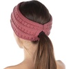 image:imageFunky Junque Womens Ponytail Headband  Soft Knit Winter Ear Warmer for Women Cable Knit Fleece Lined Head Wrap for Cold Weather  IvoryMauve