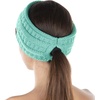 image:imageFunky Junque Womens Ponytail Headband  Soft Knit Winter Ear Warmer for Women Cable Knit Fleece Lined Head Wrap for Cold Weather  IvoryMint