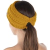 image:imageFunky Junque Womens Ponytail Headband  Soft Knit Winter Ear Warmer for Women Cable Knit Fleece Lined Head Wrap for Cold Weather  IvoryMustard