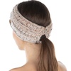 image:imageFunky Junque Womens Ponytail Headband  Soft Knit Winter Ear Warmer for Women Cable Knit Fleece Lined Head Wrap for Cold Weather  IvoryOatmeal  Variegated Confetti