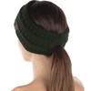 image:imageFunky Junque Womens Ponytail Headband  Soft Knit Winter Ear Warmer for Women Cable Knit Fleece Lined Head Wrap for Cold Weather  IvoryOlive