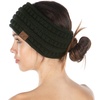 image:imageFunky Junque Womens Ponytail Headband  Soft Knit Winter Ear Warmer for Women Cable Knit Fleece Lined Head Wrap for Cold Weather  IvoryOlive
