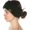 image:imageFunky Junque Womens Ponytail Headband  Soft Knit Winter Ear Warmer for Women Cable Knit Fleece Lined Head Wrap for Cold Weather  IvoryOlive