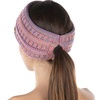 image:imageFunky Junque Womens Ponytail Headband  Soft Knit Winter Ear Warmer for Women Cable Knit Fleece Lined Head Wrap for Cold Weather  IvoryPink  Violet  Denim  Orange  4 Tone Mix