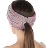 image:imageFunky Junque Womens Ponytail Headband  Soft Knit Winter Ear Warmer for Women Cable Knit Fleece Lined Head Wrap for Cold Weather  IvoryPink  Yellow  Hot Pink  Teal  4 Tone Mix