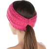 image:imageFunky Junque Womens Ponytail Headband  Soft Knit Winter Ear Warmer for Women Cable Knit Fleece Lined Head Wrap for Cold Weather  IvoryPink Bubble Gum  Variegated Confetti