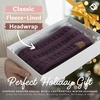 image:imageFunky Junque Womens Ponytail Headband  Soft Knit Winter Ear Warmer for Women Cable Knit Fleece Lined Head Wrap for Cold Weather  IvoryPurple
