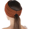 image:imageFunky Junque Womens Ponytail Headband  Soft Knit Winter Ear Warmer for Women Cable Knit Fleece Lined Head Wrap for Cold Weather  IvoryRust