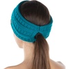 image:imageFunky Junque Womens Ponytail Headband  Soft Knit Winter Ear Warmer for Women Cable Knit Fleece Lined Head Wrap for Cold Weather  IvoryTeal