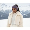 image:imageFunky Junque Womens Ponytail Headband  Soft Knit Winter Ear Warmer for Women Cable Knit Fleece Lined Head Wrap for Cold Weather  IvoryViolet