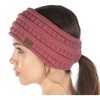 image:imageFunky Junque Womens Ponytail Headband  Soft Knit Winter Ear Warmer for Women Cable Knit Fleece Lined Head Wrap for Cold Weather  IvoryMauve