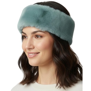image:imageFunky Junque Fuzzy Headbands for Women  Fluffy Faux Fur Ear Warmer Head band Warm Winter Furry Ear Muff Head Wrap Cozy Fit  Leopard  BrownDusty Blue