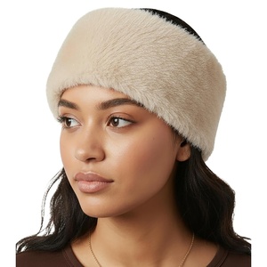 image:imageFunky Junque Fuzzy Headbands for Women  Fluffy Faux Fur Ear Warmer Head band Warm Winter Furry Ear Muff Head Wrap Cozy Fit  Leopard  BrownGlitter  Beige