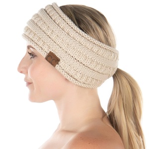 image:imageFunky Junque Ponytail Headwrap Ear Warmer Winter Fall Womens Running Headband  VioletBeige