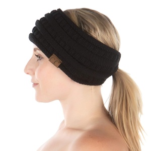image:imageFunky Junque Ponytail Headwrap Ear Warmer Winter Fall Womens Running Headband  VioletBlack