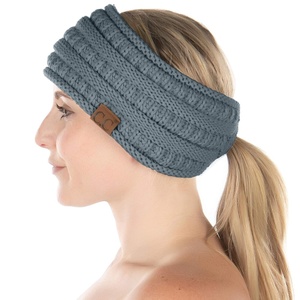image:imageFunky Junque Ponytail Headwrap Ear Warmer Winter Fall Womens Running Headband  VioletDove Grey