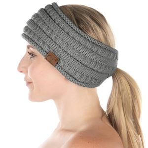 image:imageFunky Junque Ponytail Headwrap Ear Warmer Winter Fall Womens Running Headband  VioletHeather Grey