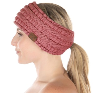 image:imageFunky Junque Ponytail Headwrap Ear Warmer Winter Fall Womens Running Headband  VioletMauve