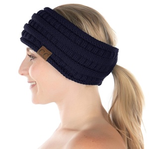 image:imageFunky Junque Ponytail Headwrap Ear Warmer Winter Fall Womens Running Headband  VioletNavy