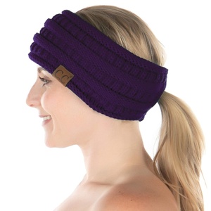 image:imageFunky Junque Ponytail Headwrap Ear Warmer Winter Fall Womens Running Headband  VioletPurple