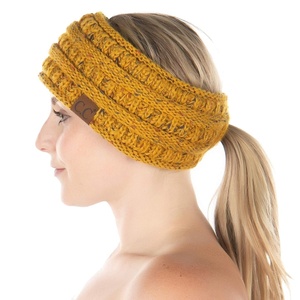 image:imageFunky Junque Ponytail Headwrap Ear Warmer Winter Fall Womens Running Headband  VioletVariegated Confetti Mustard