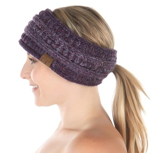 image:imageFunky Junque Ponytail Headwrap Ear Warmer Winter Fall Womens Running Headband  VioletVariegated Confetti Purple