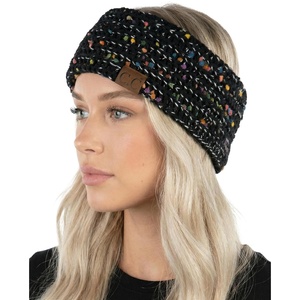 image:imageFunky Junque Winter Headbands for Women  Warm Head Wraps Earmuff Style Ear Warmers Cozy Headwrap for Running Womens Outdoors Gear amp Accessories  Chenille Confetti OatmealChenille Confetti Black