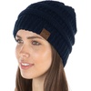 image:imageFunky Junque Adult Winter Beanie Slouchy Knit Skull Cap  Ribbed Cuff Hat for Men and Women Soft Acrylic Toboggan Warm and Lightweight Ski and Cold Weather Elastic Stretch FitNavy