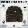 image:imageFunky Junque Adult Winter Beanie Slouchy Knit Skull Cap  Ribbed Cuff Hat for Men and Women Soft Acrylic Toboggan Warm and Lightweight Ski and Cold Weather Elastic Stretch FitMoss
