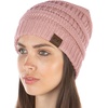 image:imageFunky Junque Adult Winter Beanie Slouchy Knit Skull Cap  Ribbed Cuff Hat for Men and Women Soft Acrylic Toboggan Warm and Lightweight Ski and Cold Weather Elastic Stretch FitIndi Pink