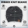 image:imageFunky Junque Adult Winter Beanie Slouchy Knit Skull Cap  Ribbed Cuff Hat for Men and Women Soft Acrylic Toboggan Warm and Lightweight Ski and Cold Weather Elastic Stretch FitCharcoal