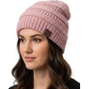 image:imageFunky Junque Adult Winter Beanie Slouchy Knit Skull Cap  Ribbed Cuff Hat for Men and Women Soft Acrylic Toboggan Warm and Lightweight Ski and Cold Weather Elastic Stretch FitIndi Pink