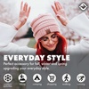 image:imageFunky Junque Adult Winter Beanie Slouchy Knit Skull Cap  Ribbed Cuff Hat for Men and Women Soft Acrylic Toboggan Warm and Lightweight Ski and Cold Weather Elastic Stretch FitIndi Pink