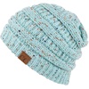 image:imageFunky Junque Adult Winter Beanie Slouchy Knit Skull Cap  Ribbed Cuff Hat for Men and Women Soft Acrylic Toboggan Warm and Lightweight Ski and Cold Weather Elastic Stretch FitMint  Confetti