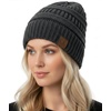 image:imageFunky Junque Adult Winter Beanie Slouchy Knit Skull Cap  Ribbed Cuff Hat for Men and Women Soft Acrylic Toboggan Warm and Lightweight Ski and Cold Weather Elastic Stretch FitCharcoal
