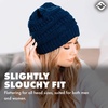 image:imageFunky Junque Adult Winter Beanie Slouchy Knit Skull Cap  Ribbed Cuff Hat for Men and Women Soft Acrylic Toboggan Warm and Lightweight Ski and Cold Weather Elastic Stretch FitNavy