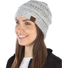 image:imageFunky Junque Adult Winter Beanie Slouchy Knit Skull Cap  Ribbed Cuff Hat for Men and Women Soft Acrylic Toboggan Warm and Lightweight Ski and Cold Weather Elastic Stretch FitIvory  Confetti