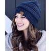 image:imageFunky Junque Adult Winter Beanie Slouchy Knit Skull Cap  Ribbed Cuff Hat for Men and Women Soft Acrylic Toboggan Warm and Lightweight Ski and Cold Weather Elastic Stretch FitNavy