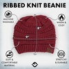 image:imageFunky Junque Adult Winter Beanie Slouchy Knit Skull Cap  Ribbed Cuff Hat for Men and Women Soft Acrylic Toboggan Warm and Lightweight Ski and Cold Weather Elastic Stretch FitBurgundy  Confetti